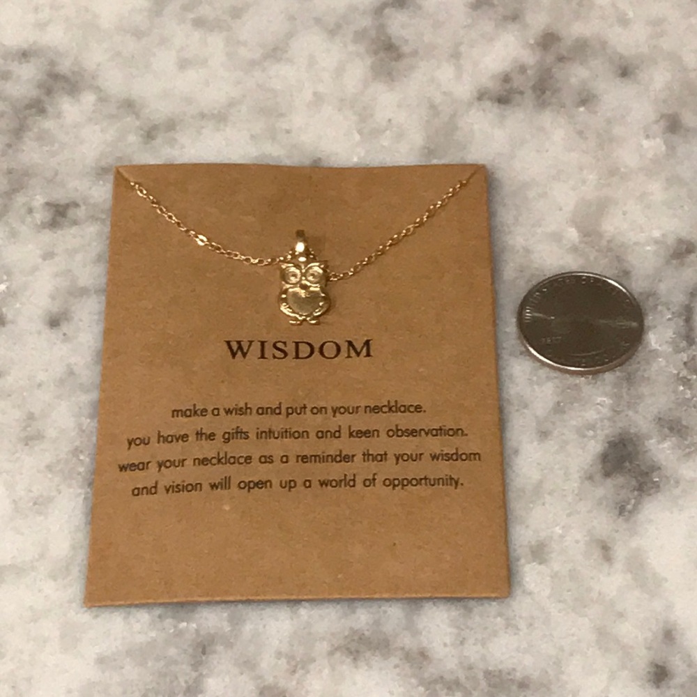 "Sara" Wise Owl 🦉 💕 Gold Necklace Dainty - Picture 2 of 2